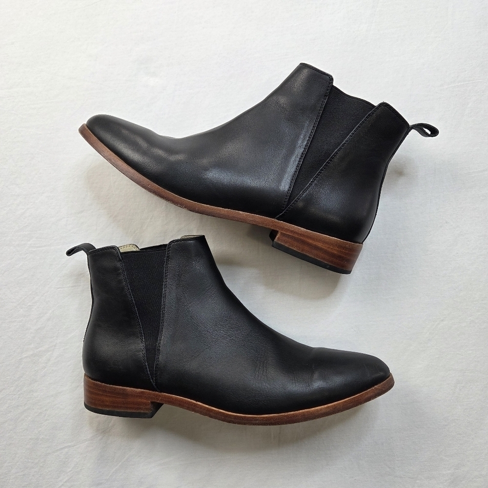 Nisolo Chelsea‎ Ankle Boots Black Leather Women’s Size 9.5 Minimalist Classic